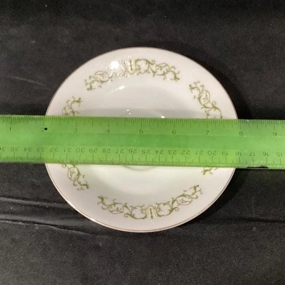 Bell Flower‎ Fine China, Set of 3 Saucers & 1 Cereal Bowl, Porcelain Tableware